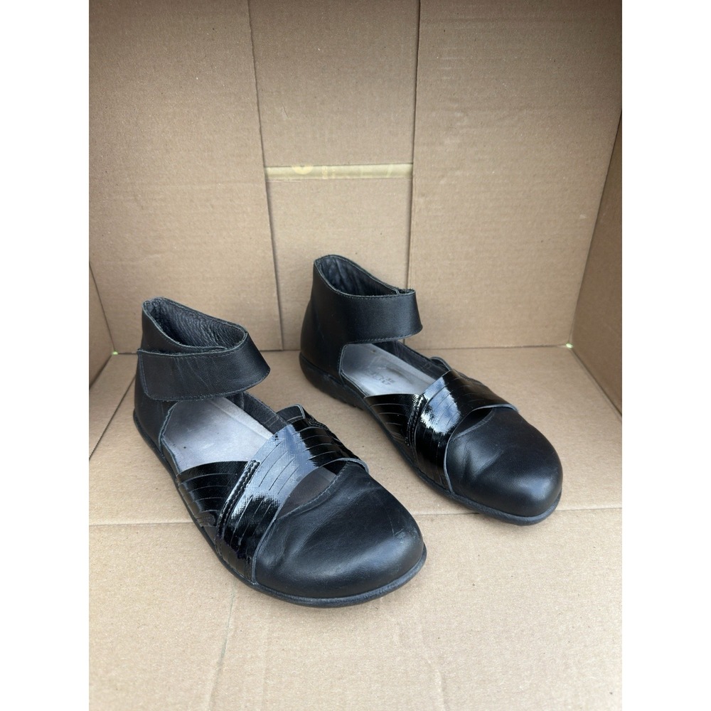 Naot Tenei Mary Jane Flat Sandal Black Combo Women's Size7 EU 38 Koru Footbed